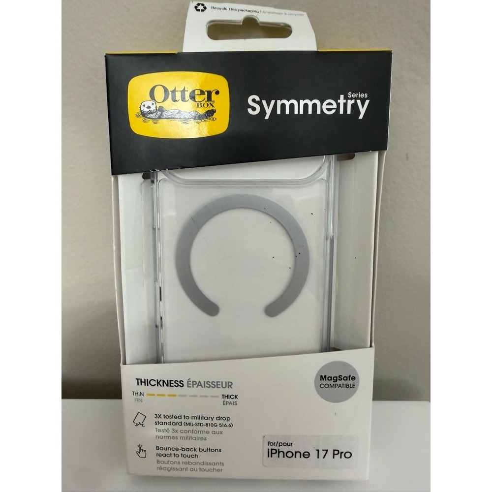 OtterBox Symmetry Case iPhone 17 Pro Clear MagSafe Slim Protective NWT